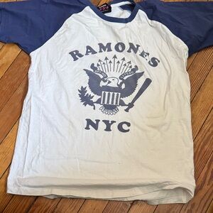 Ramones NYC  Raglan Shirt - Blue and White